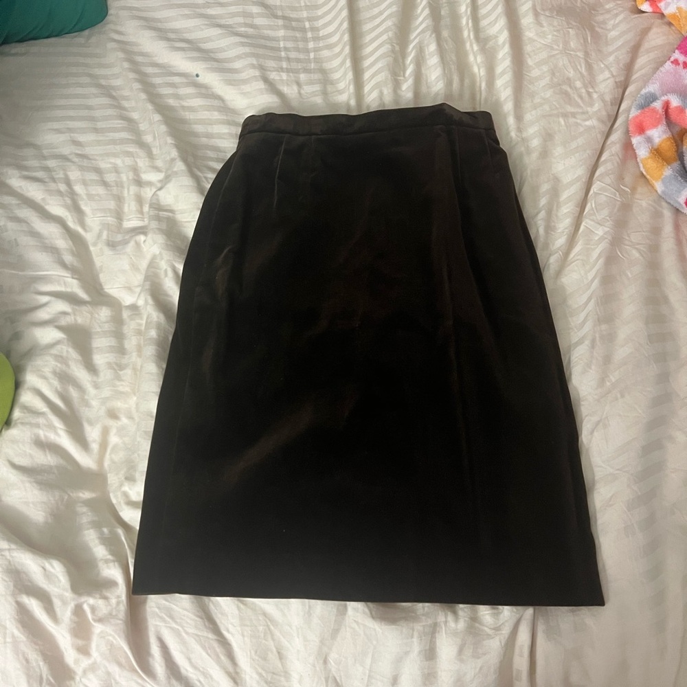 Brown velvet Escada Pencil Skirt